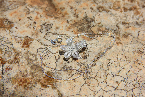 Traditional maltese souvenir - silver flower filigree jewelery with thin chain
