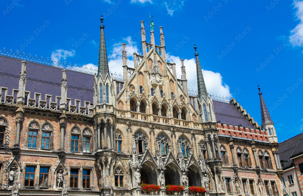 Neues Rathaus, the new town hall, on the Marienplatz in the old town of Munich