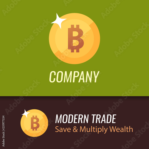 Round Coin Sign of bitcoin ...