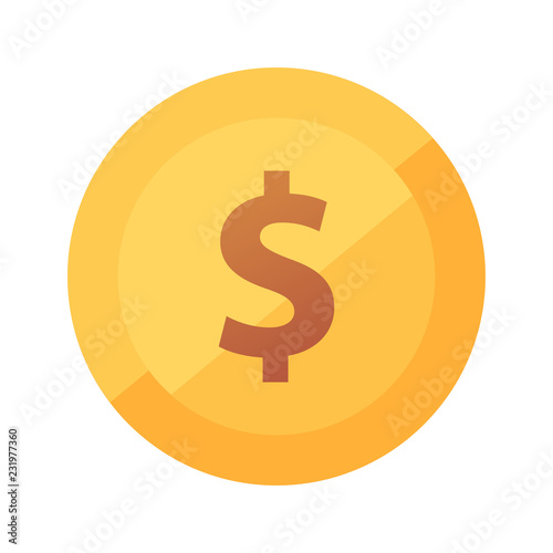 Flat vector golden icon of ...