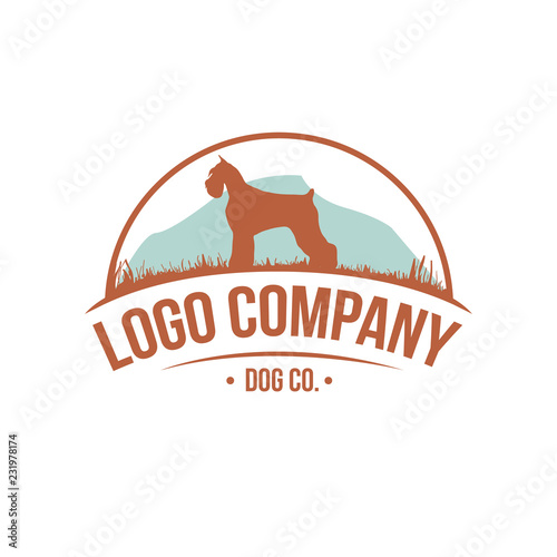 Dog Silhouette Isolated On White Background. Vector object for Labels, Badges, Logos and other Design.