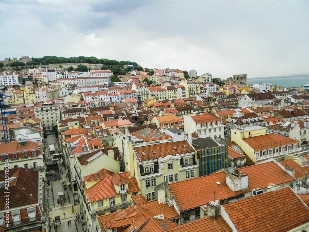 Cityscape of Lisbon from above, Portugal