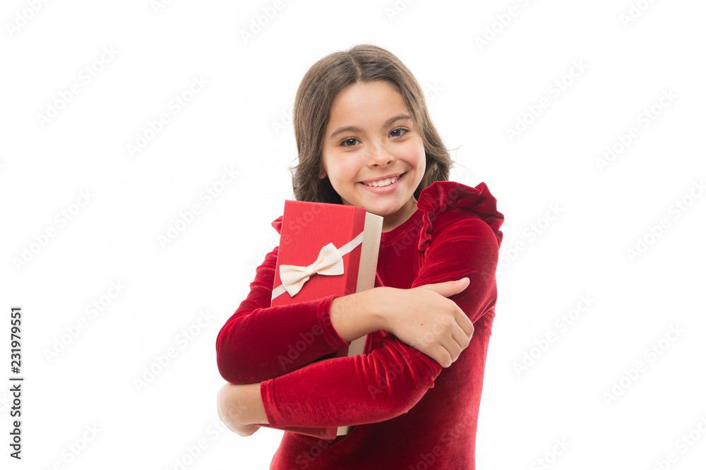 Small cute girl received holiday gift. Enjoy receiving presents. Best toys and christmas gifts for kids. Kid little girl in dress curly hairstyle hold gift box. Child excited about unpacking her gift Small cute girl received holiday gift. Enjoy receiving presents. Best toys and christmas gifts for kids. Kid little girl in dress curly hairstyle hold gift box. Child excited about unpacking her gift