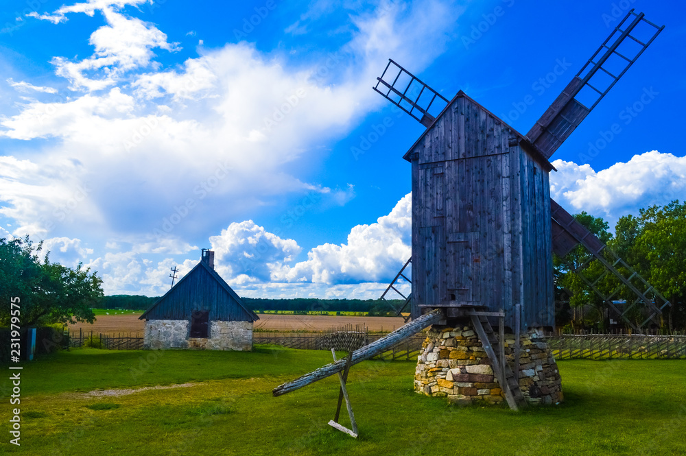 The Angla Windmills of Saaremaa island, Estonia