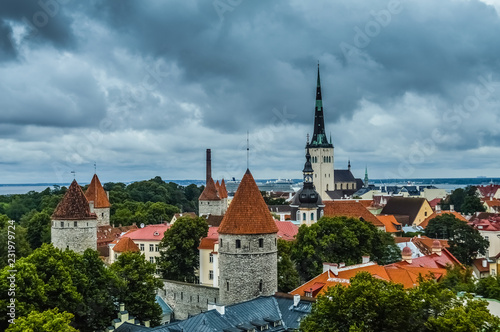 Cityscape of Tallinn  Estonia