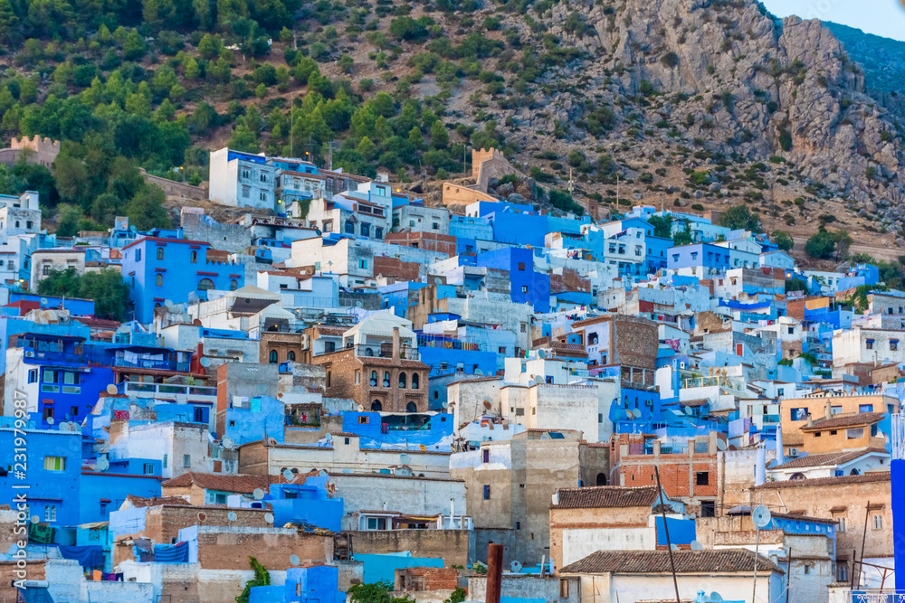 Cityscape of Chefchaouen, the blue city of Morocco