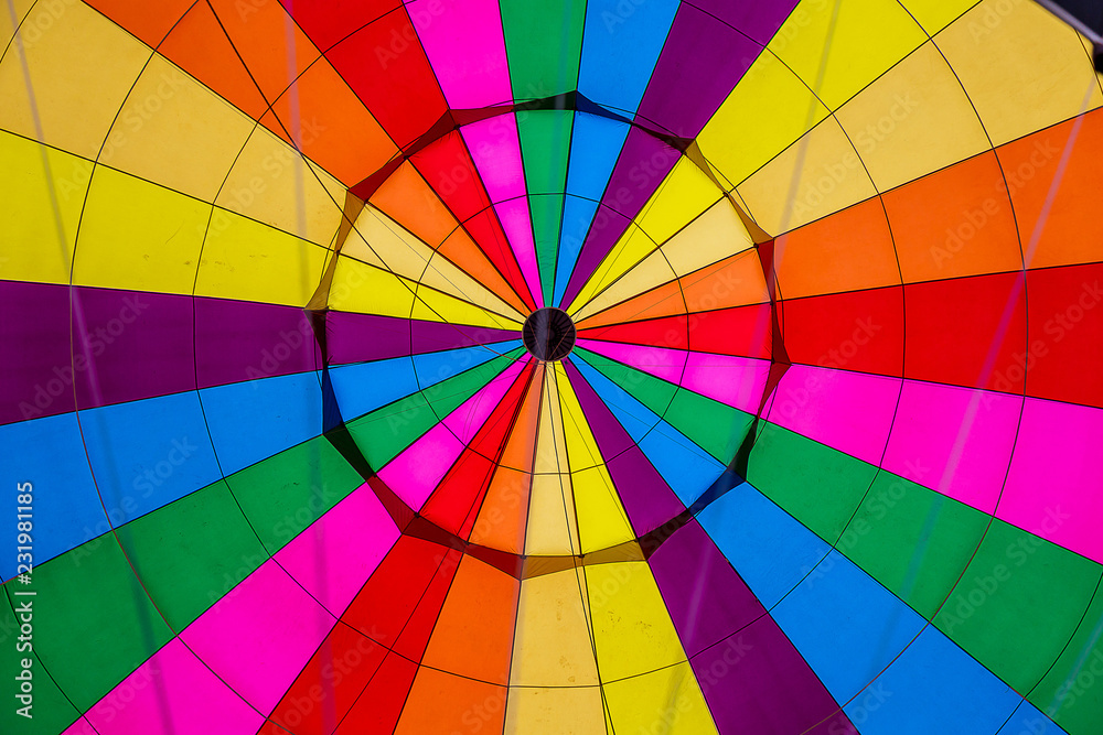 Fototapeta premium Inside a Colorful Hot Air Balloon