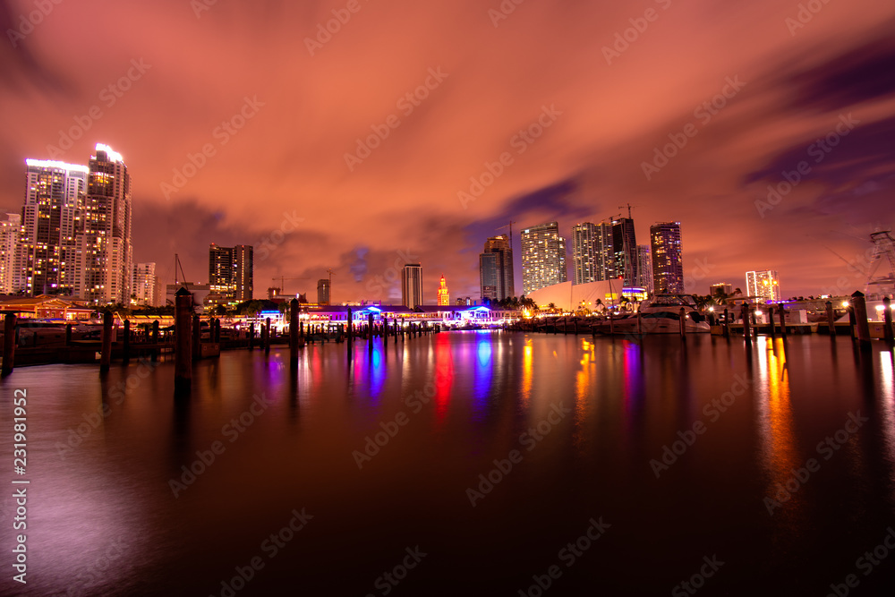 Miami - Dwntown Skyline view from Bayside Marina