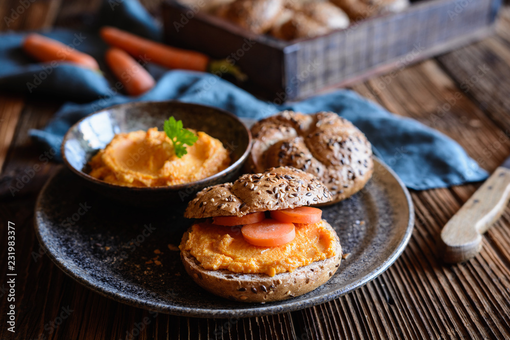 Healthy carrot spread for breakfast
