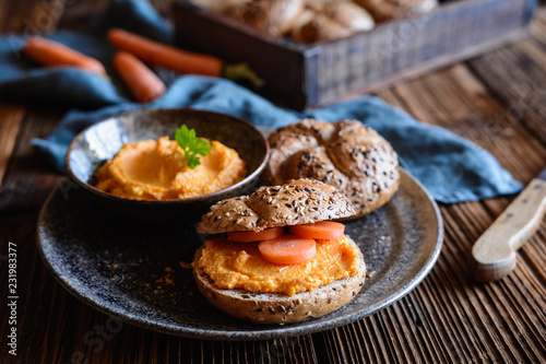 Healthy carrot spread for breakfast