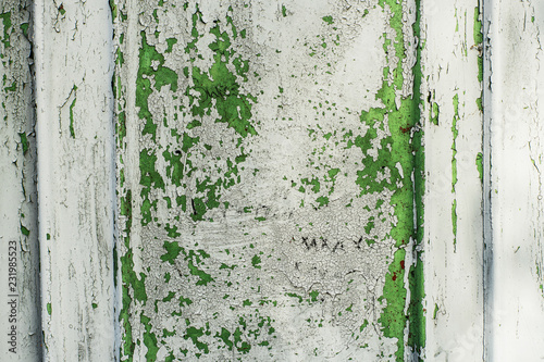 A grungy old painted metal steel texture in gray and green color