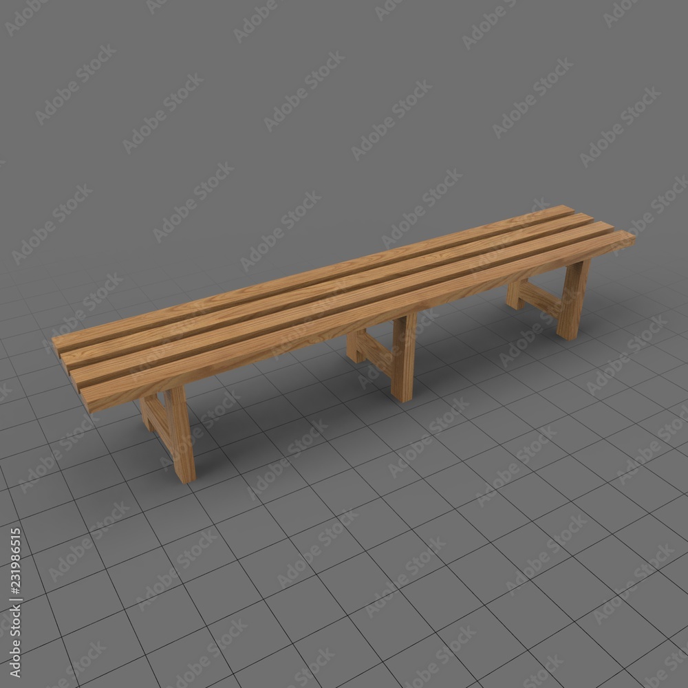 Locker room bench Stock 3D アセット | Adobe Stock