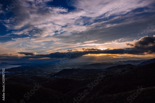 Landscape. Beautiful evening sky and view of Estepona. Costa del Sol, Andalusia, Spain.