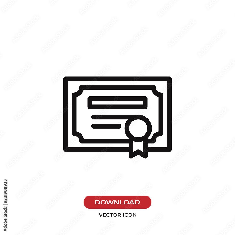 Certificate vector icon Certificate vector icon
