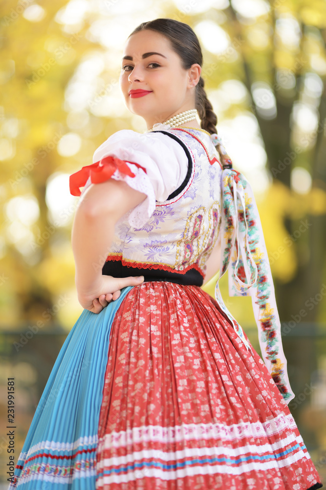 slovak woman in traditional costume slovak woman in traditional costume