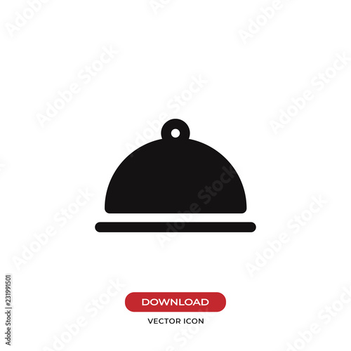 Food cloche vector icon. Cover food symbol