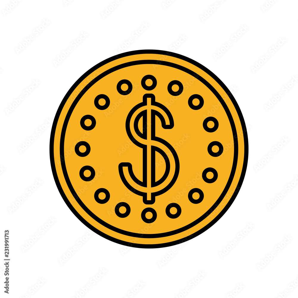 coin dollar isolated icon coin dollar isolated icon