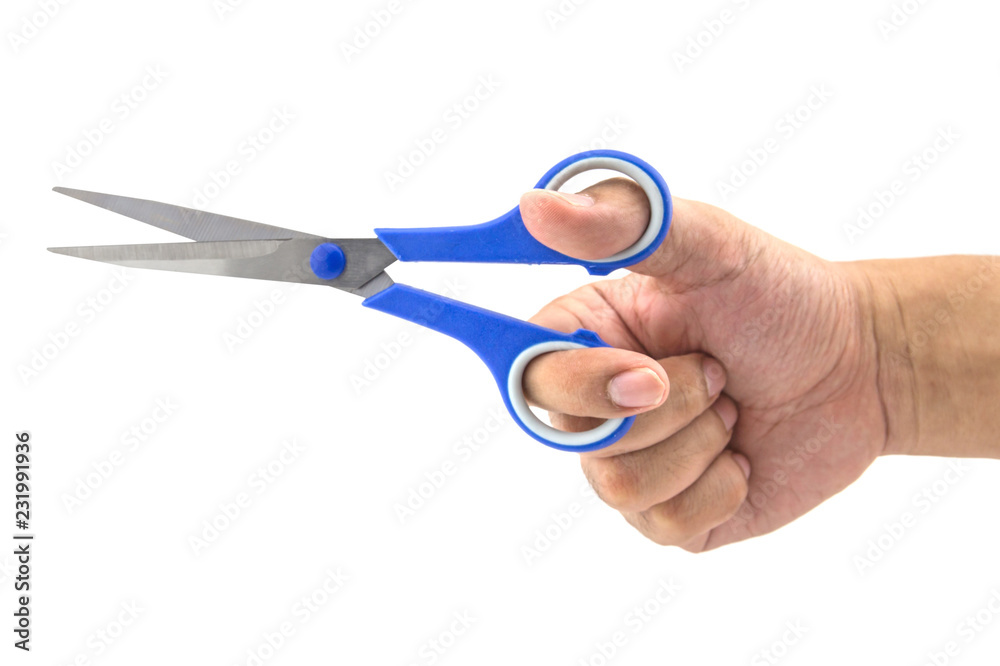 a hand with scissors a hand with scissors