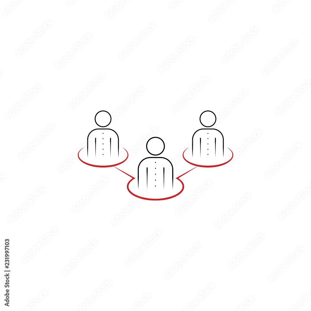 roles 2 colored hand drawn icon. Team colored element illustration. Outline symbol design from team work  set