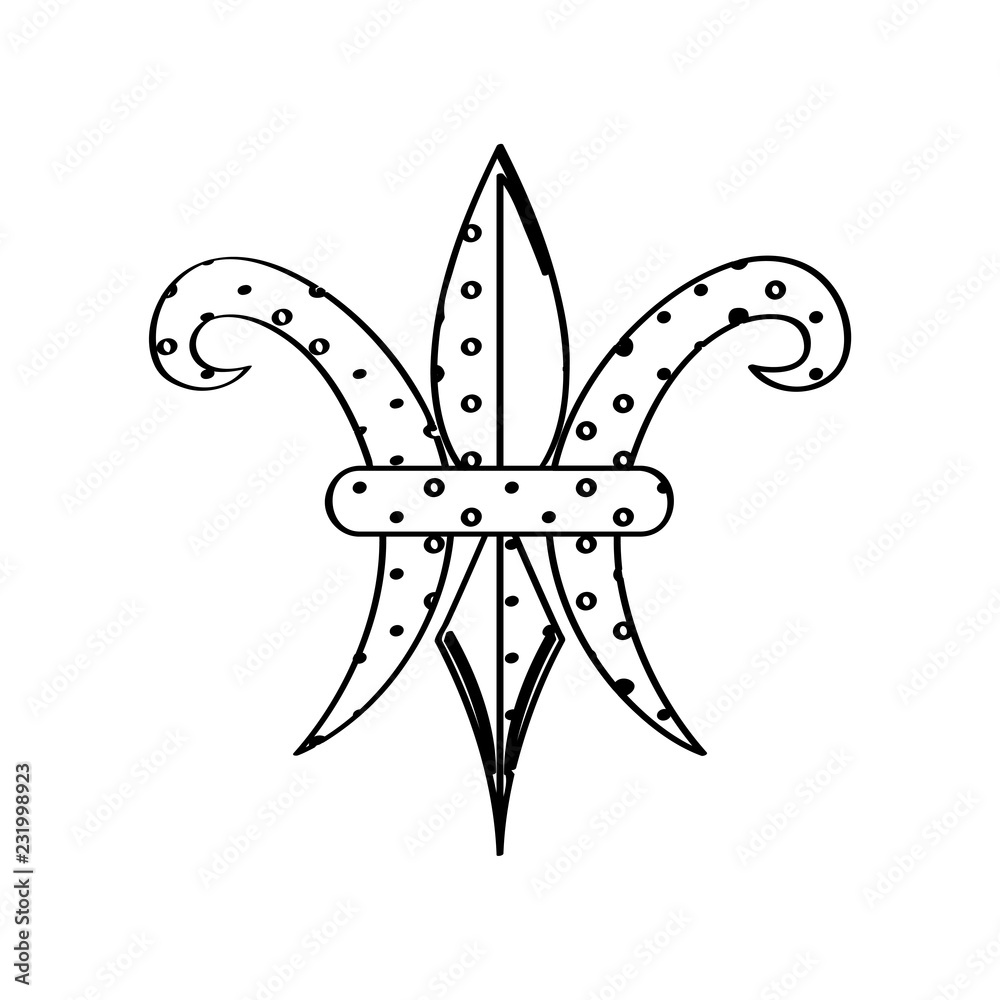 Mardi gras symbol. Fleur de lys outline. Vector illustration design Mardi gras symbol. Fleur de lys outline. Vector illustration design