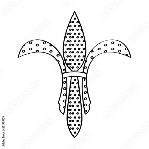 Mardi gras symbol. Fleur de lys outline. Vector illustration design