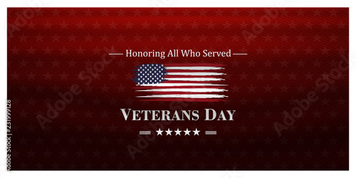 veterans day, November 11,united states flag and honoring all who served, posters, modern design vector illustration	