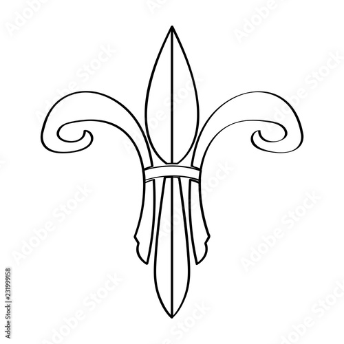 Mardi gras symbol. Fleur de lys outline. Vector illustration design