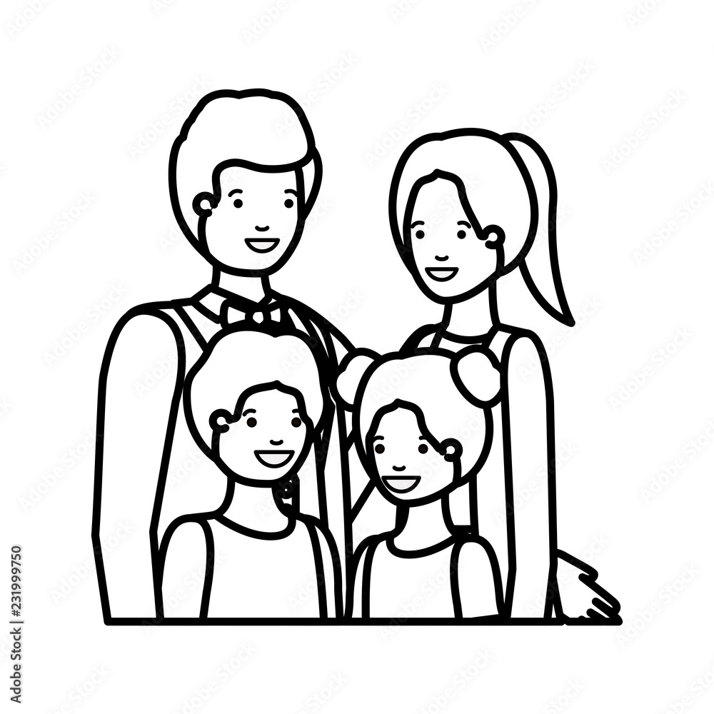 parents couple with children avatar character parents couple with children avatar character