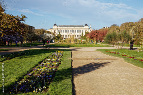 Paris, France - April 11, 2018: Jardin des Plantes - Main botanical garden in France.