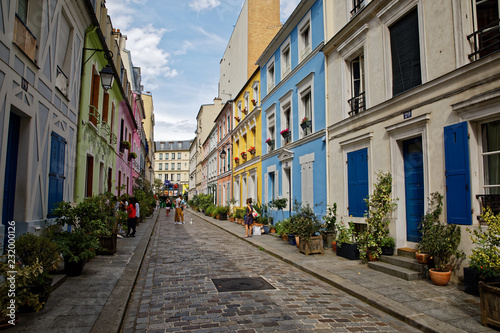 Rue Cr  mieux  Paris  France - July 5  2018  Rue Cremieux in the 12th Arrondissement is one of the prettiest residential streets in Paris.