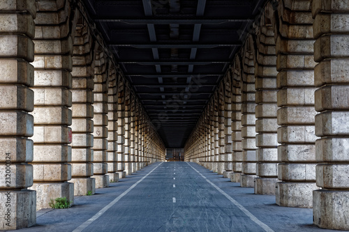 Fototapeta Naklejka Na Ścianę i Meble -  Paris, France - October 31, 2017: Bercy bridge archway in Paris city