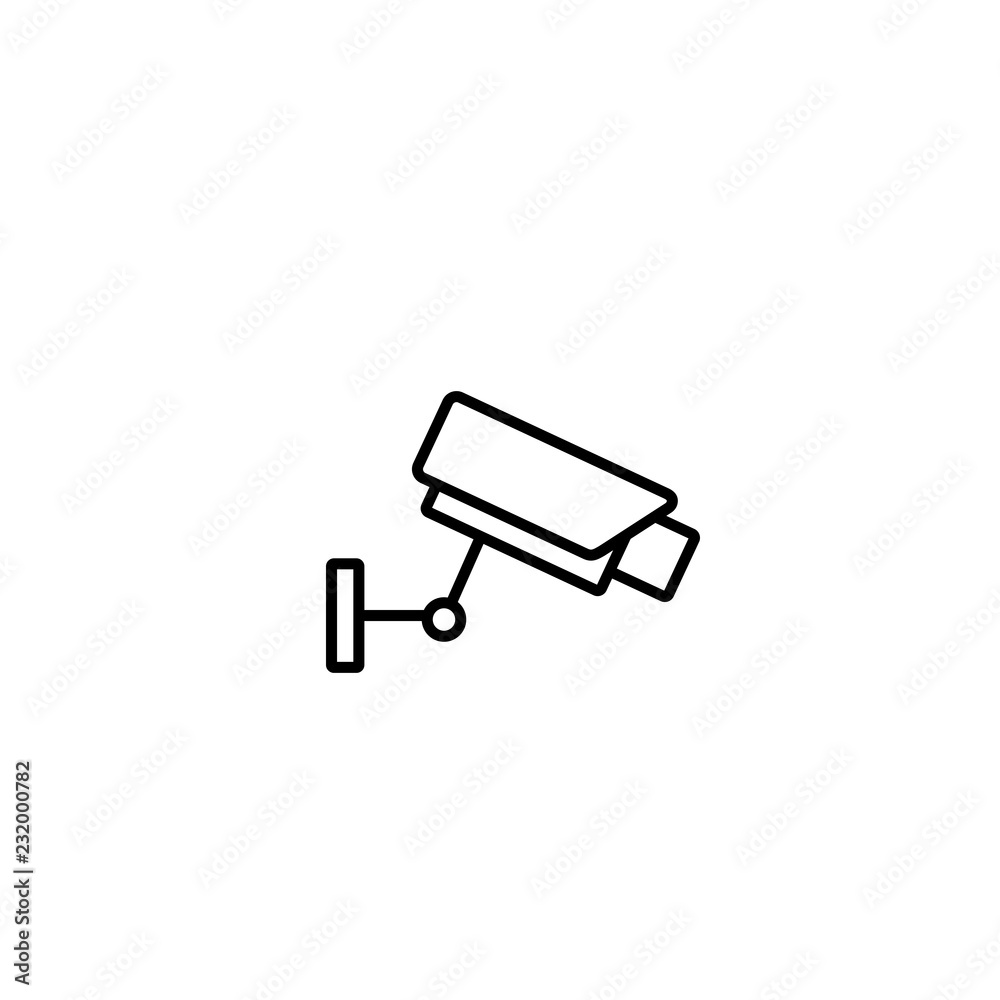 security camera service line black icon on white background security camera service line black icon on white background