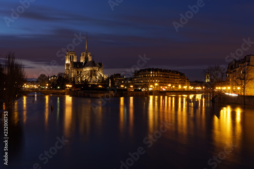 Paris  France - February 4   2018  Flood of the Seine 2018 with the record of rise in the water level in Paris France