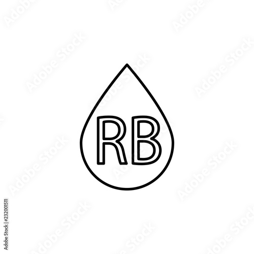 blood  type RB icon. Element of blood donation icon. Thin line icon for website design and development, app development
