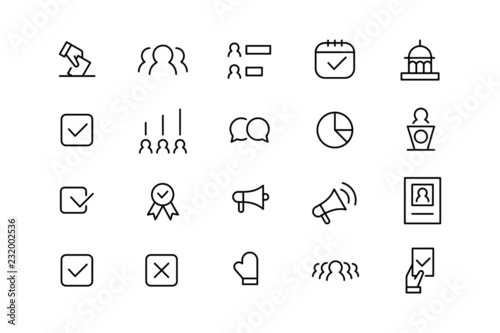 election line icons. vector linear icon set. photo