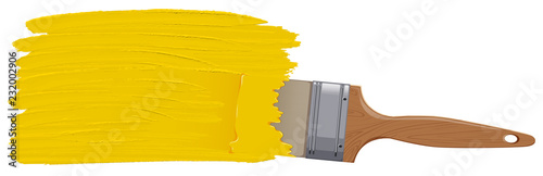 Yellow colour paint brush