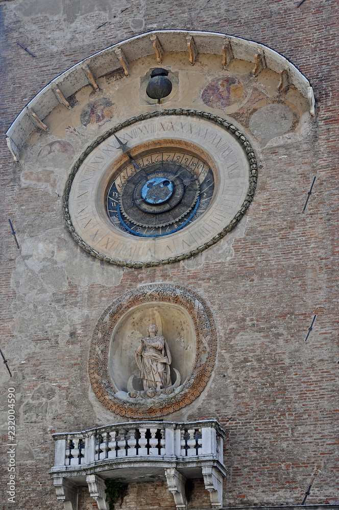 Italy, Mantua Erbe square astronomic watch invented by Bartolomeo Manfedi.