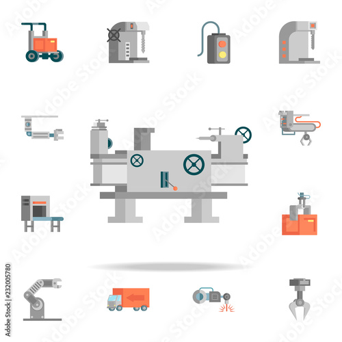 colored lathe production icon. Production icons universal set for web and mobile