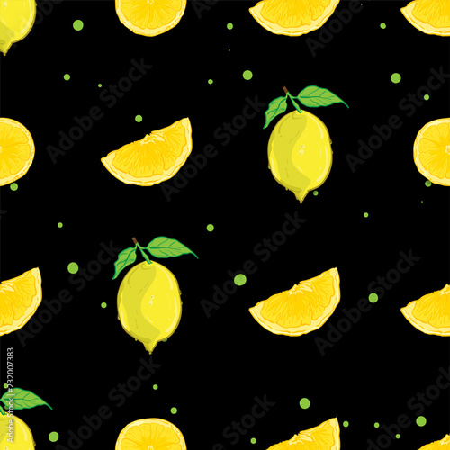 Fototapeta Naklejka Na Ścianę i Meble -  fruit pattern background graphic lemon