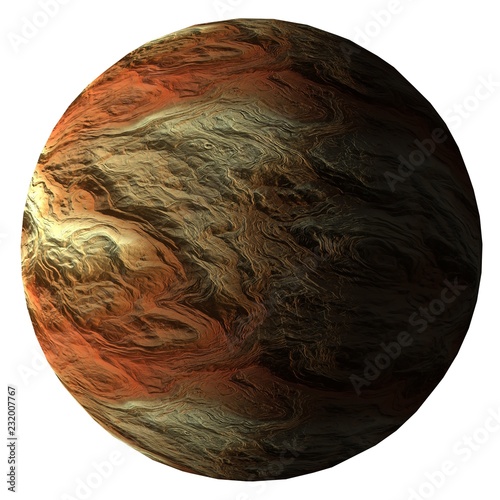 Fototapeta Naklejka Na Ścianę i Meble -  Fantasy planet 3d illustration isolated on white background