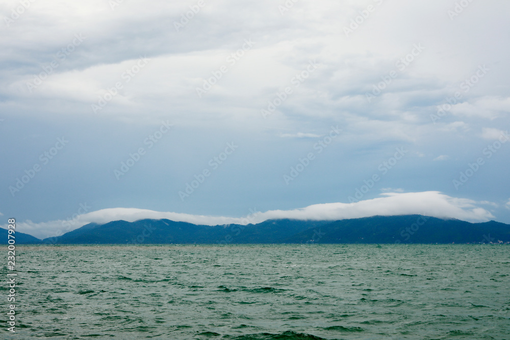 cloud and sky formation over the mountain,surat thani province,Thailand.