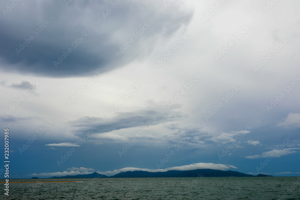 cloud and sky formation over the mountain,surat thani province,Thailand.