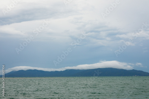 cloud and sky formation over the mountain,surat thani province,Thailand.
