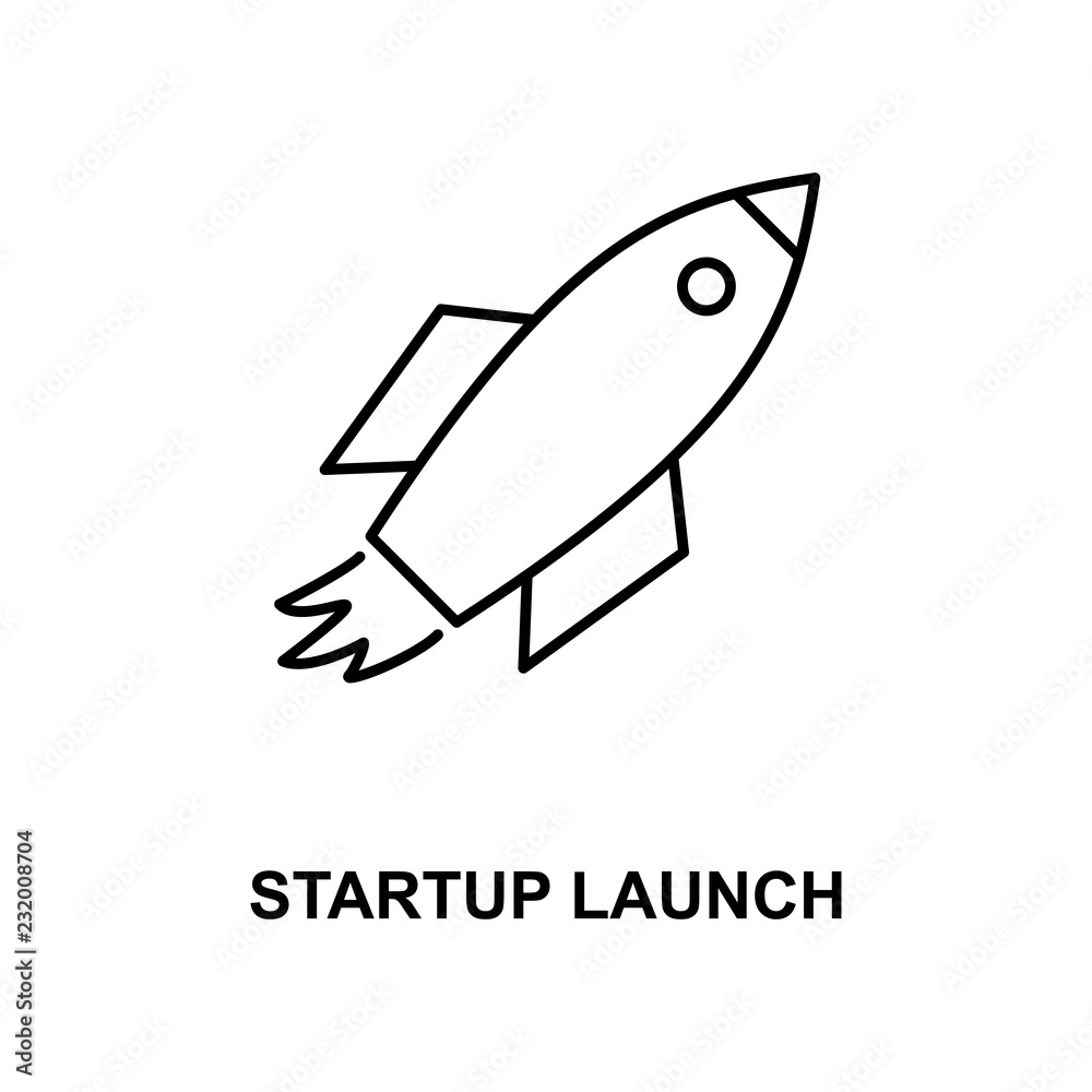 Fototapeta premium startup launch line icon