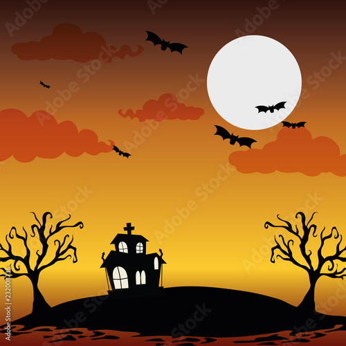 Halloween night scenery