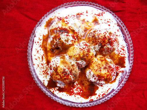 Dahi bhalle famous Indian street food photo