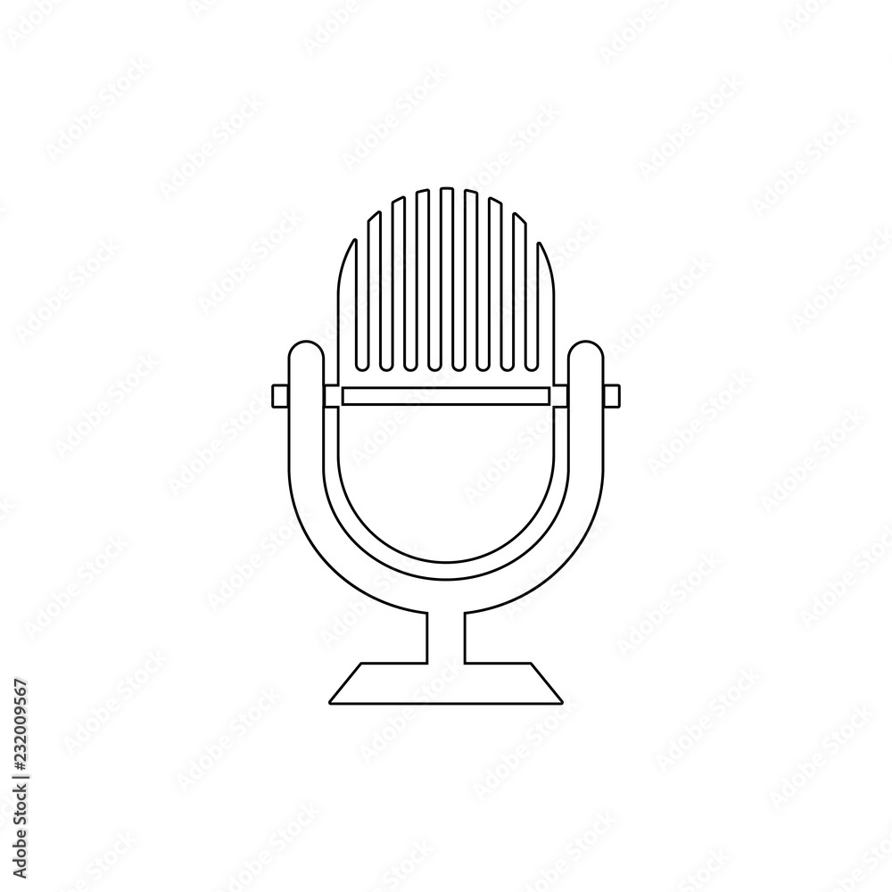 Microphone icon. Element of media for mobile concept and web apps illustration. Thin line icon for website design and development, app development Microphone icon. Element of media for mobile concept and web apps illustration. Thin line icon for website design and development, app development