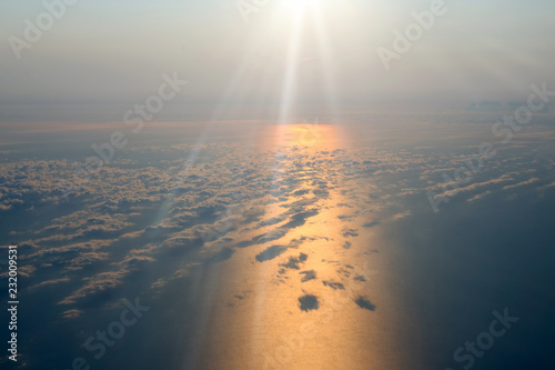 Dawn at sea from the plane