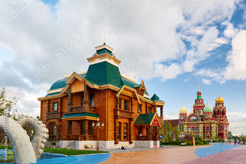 The beautiful architecture art of Matryoshka doll Squrae of NZH Manzhouli in Inner Mongolia, China. photo