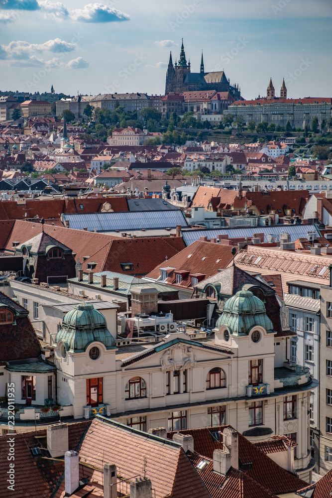Obraz premium Prague city - Czech Republic - roof view